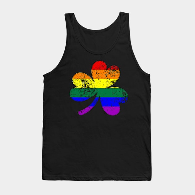 LGBTQ Shamrock Pride Flag Tank Top by wheedesign